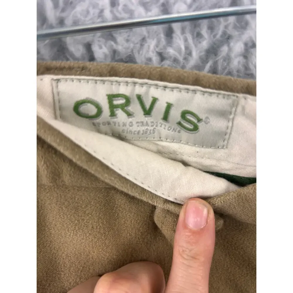 Orvis‎ 100% Cotton Chinos Size 36 Khaki Made in Portugal | Classic Fit Pants